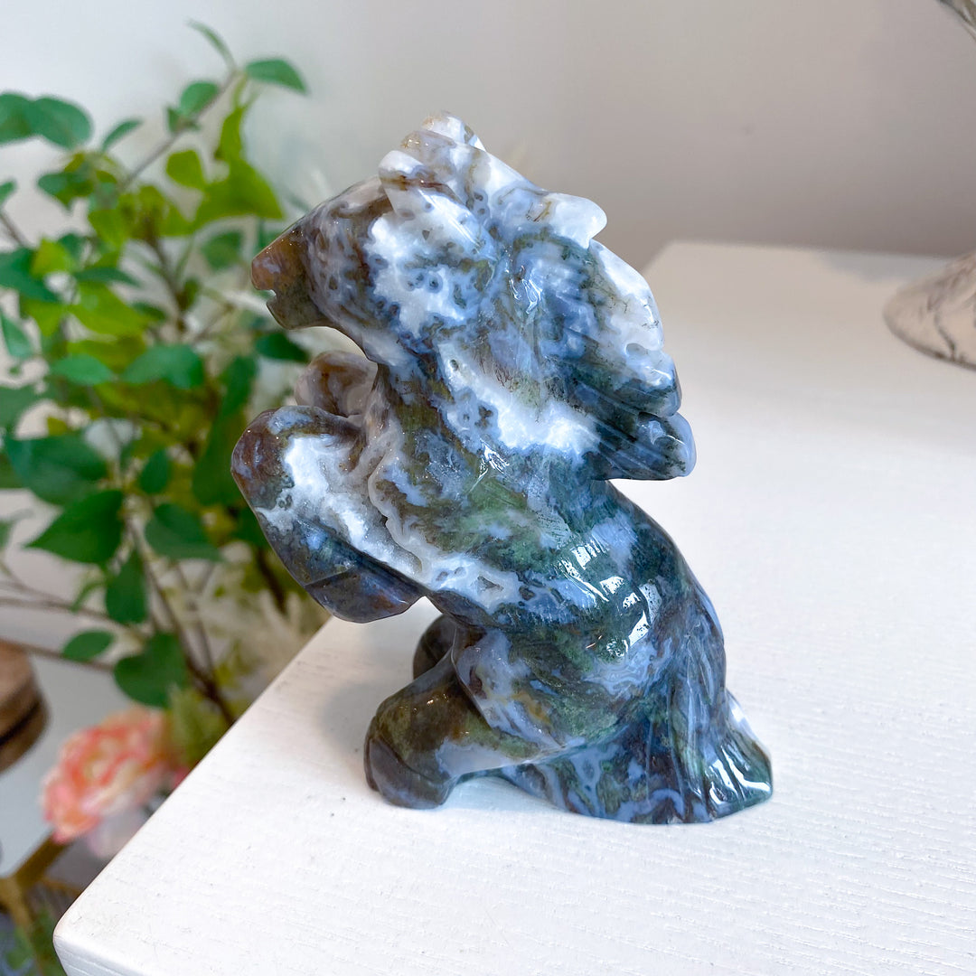 Large Moss Agate Horse 