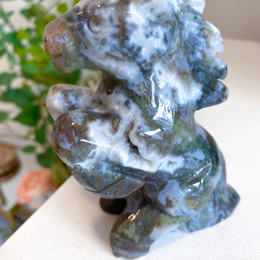 Large Moss Agate Horse 
