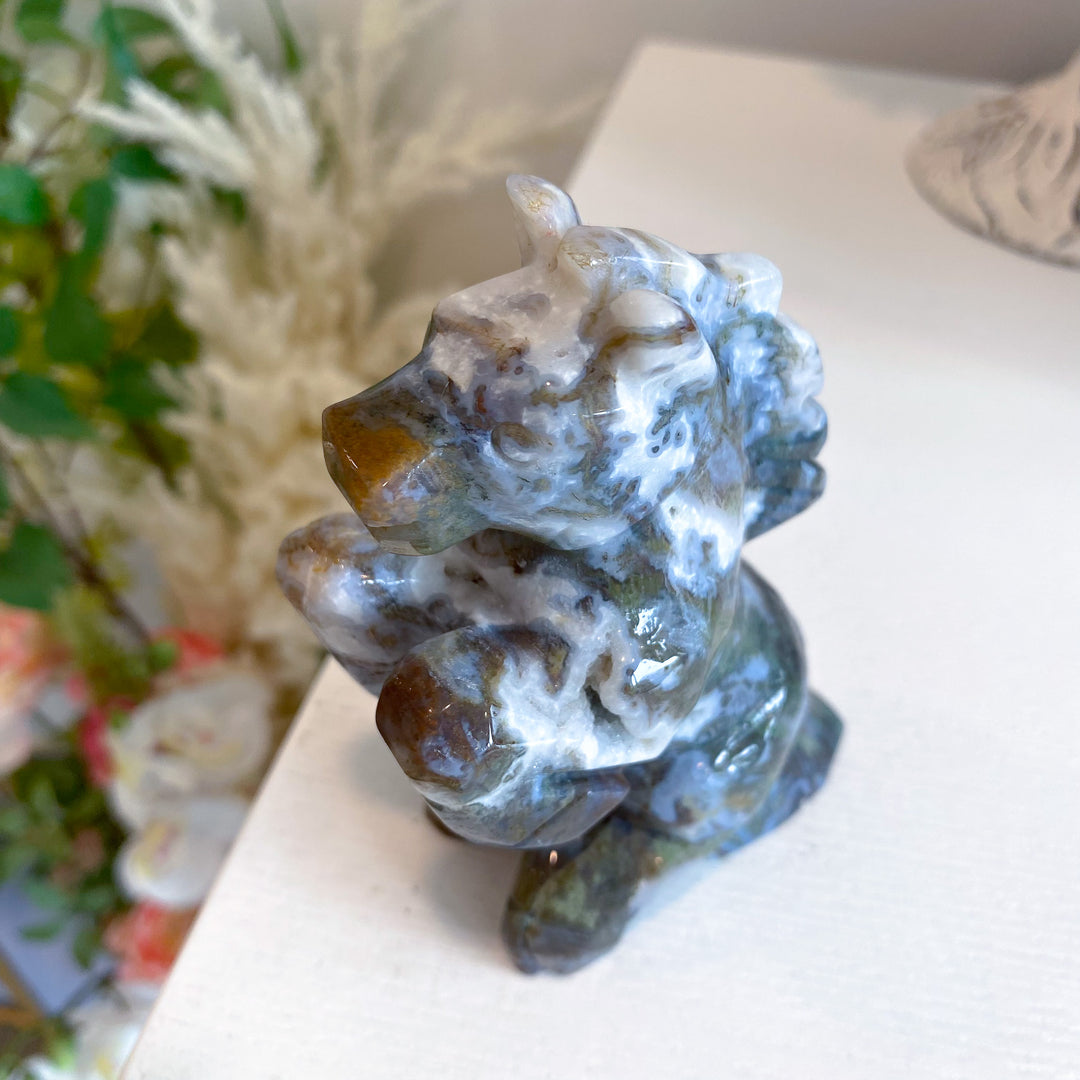 Large Moss Agate Horse 