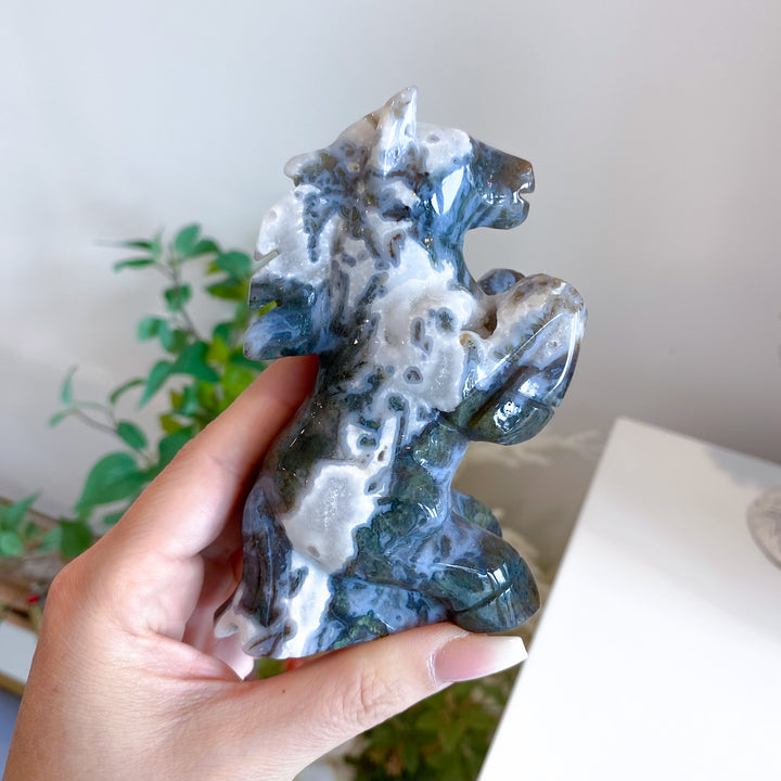 Large Moss Agate Horse 