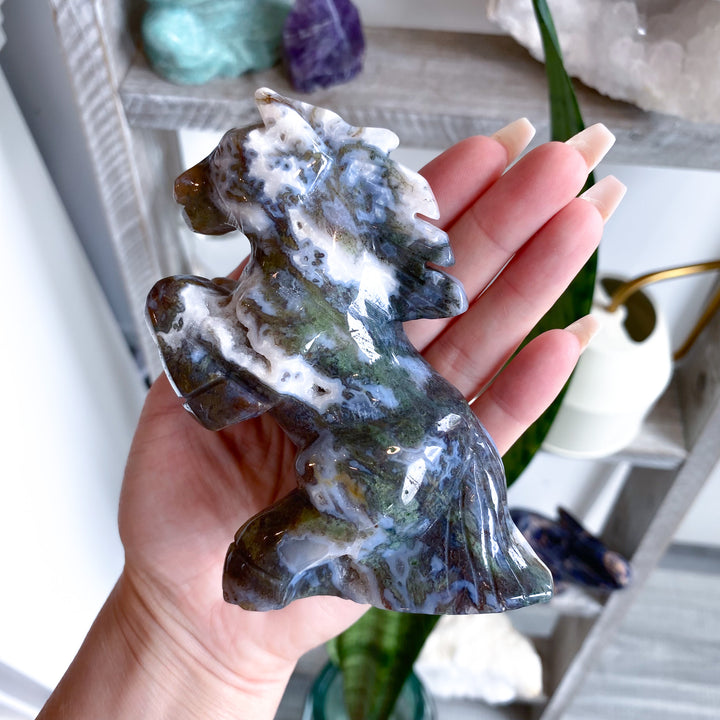 Large Moss Agate Horse 