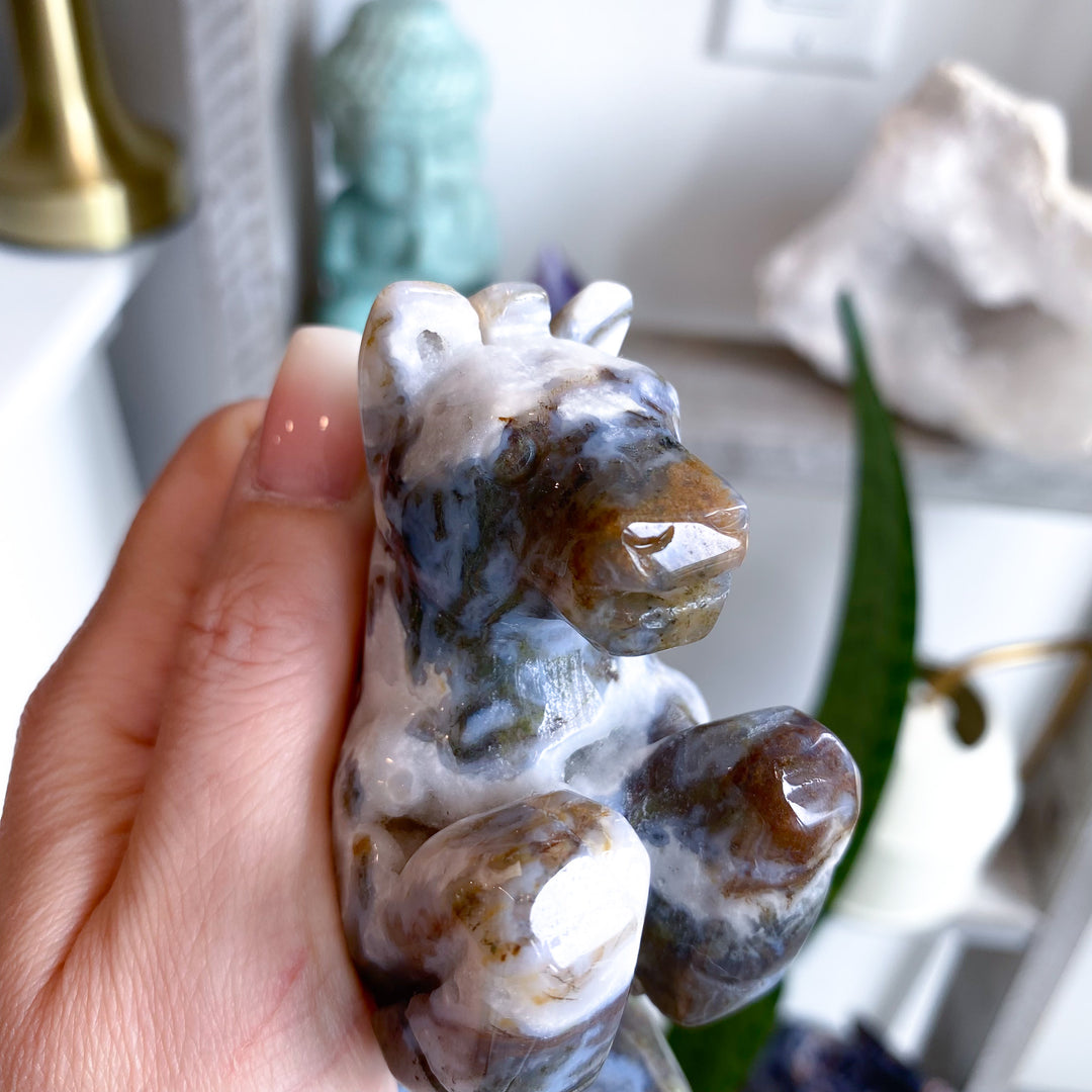 Large Moss Agate Horse 
