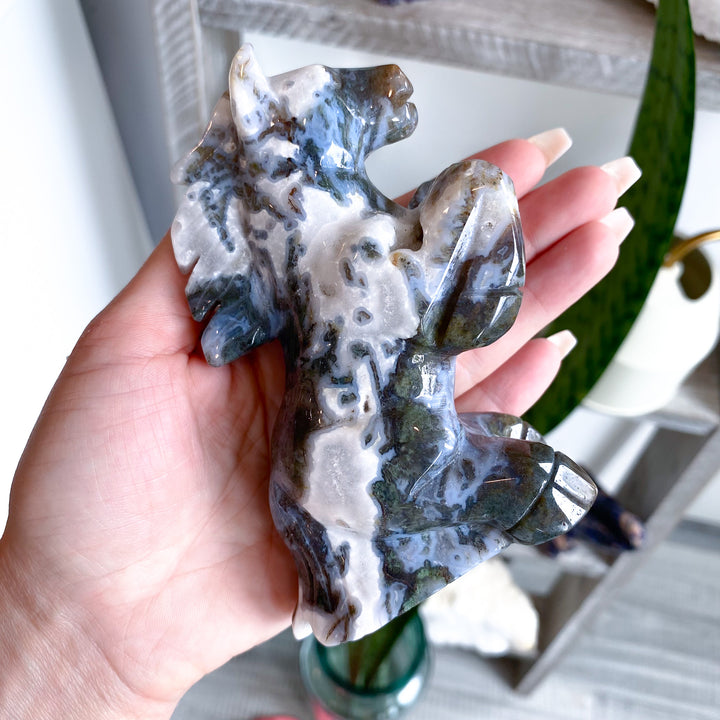 Large Moss Agate Horse 