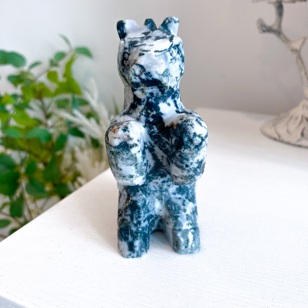 Large Moss Agate Horse 