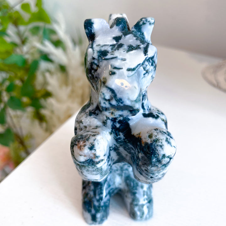 Large Moss Agate Horse 