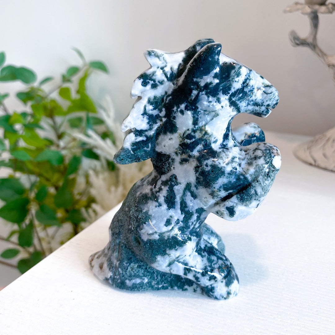 Large Moss Agate Horse 