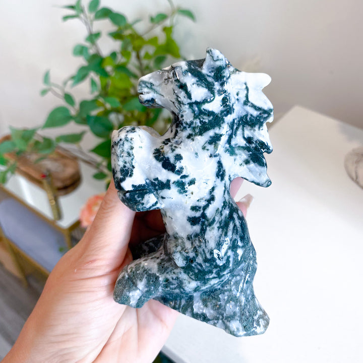 Large Moss Agate Horse 