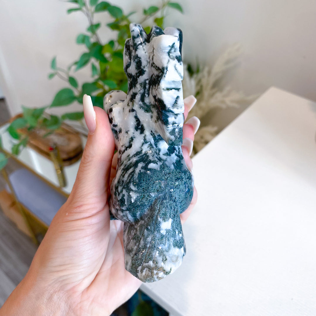 Large Moss Agate Horse 