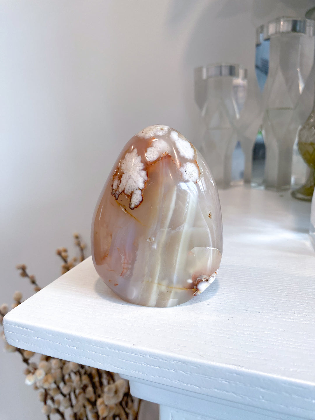 Pink, Red Flower Agate Freeform #2