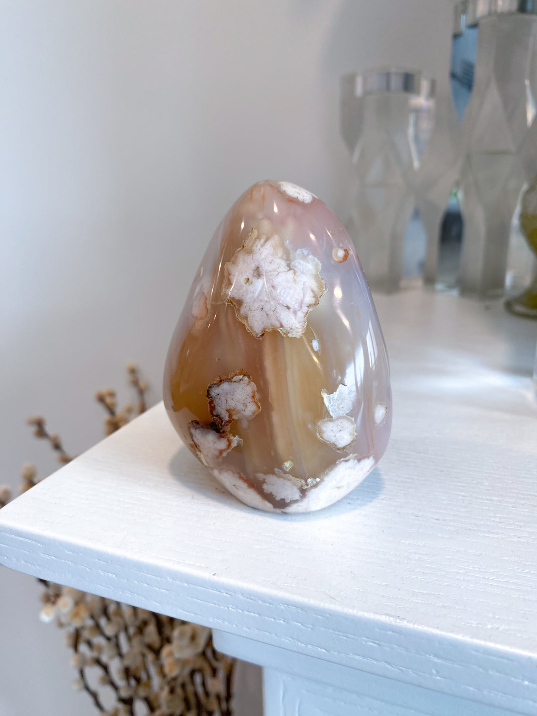 Pink, Red Flower Agate Freeform #2