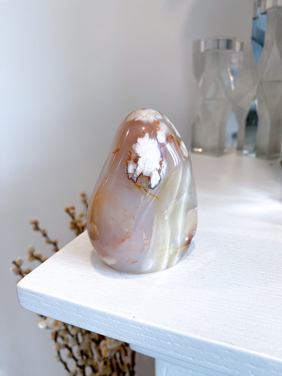 Pink, Red Flower Agate Freeform #2