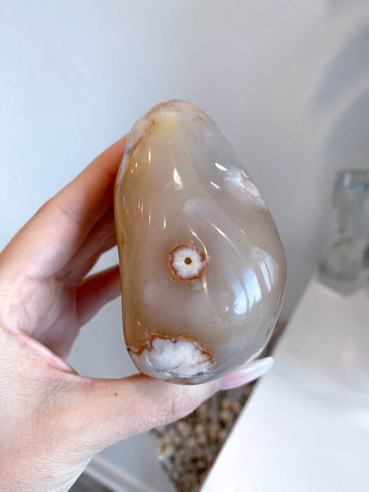 Pink, Red Flower Agate Freeform #2