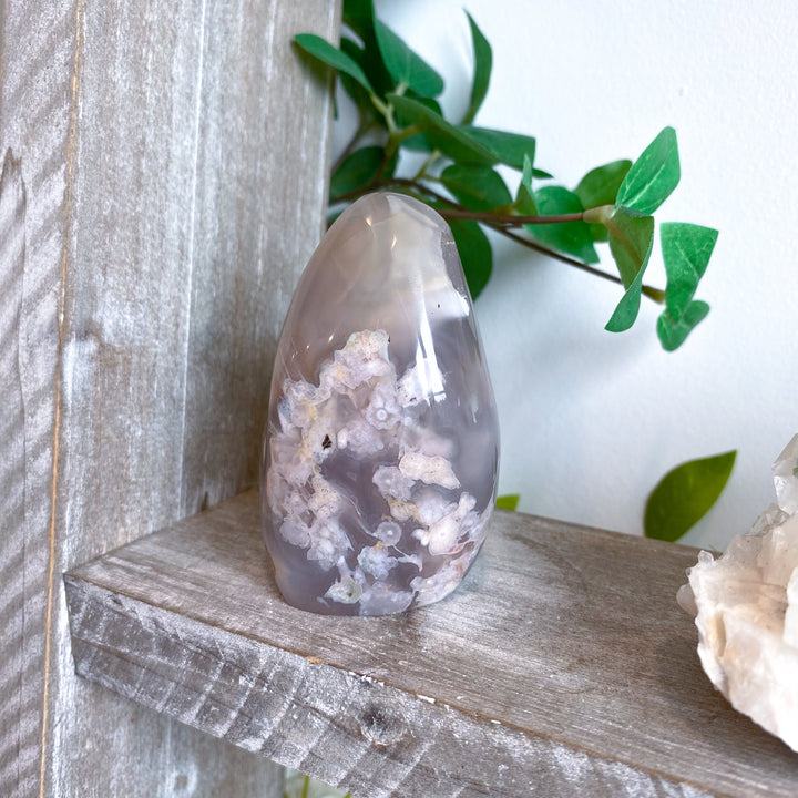 Pink, Green Flower Agate Freeform #5