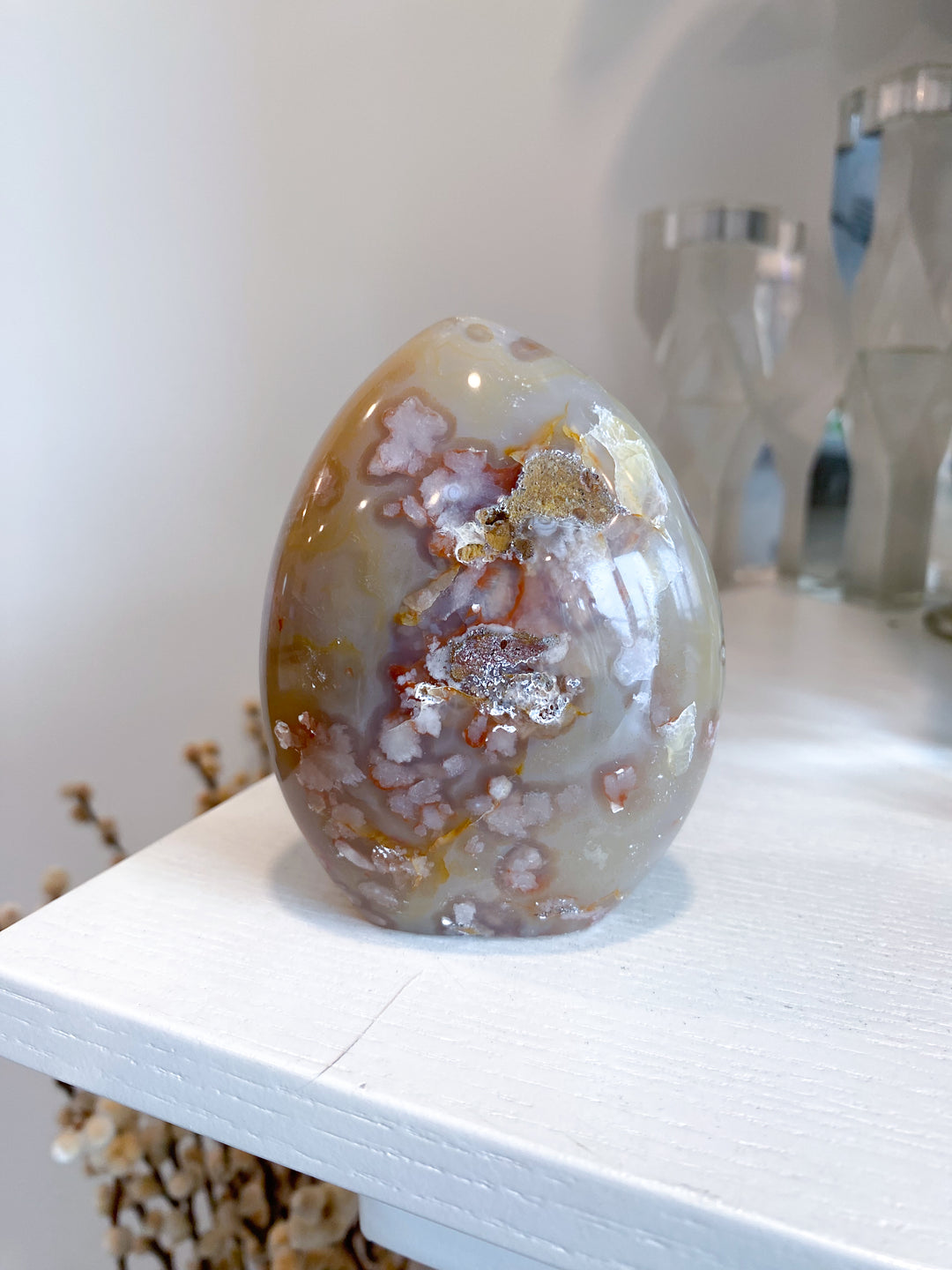 Mauve, Brown, Red Flower Agate Freeform #4