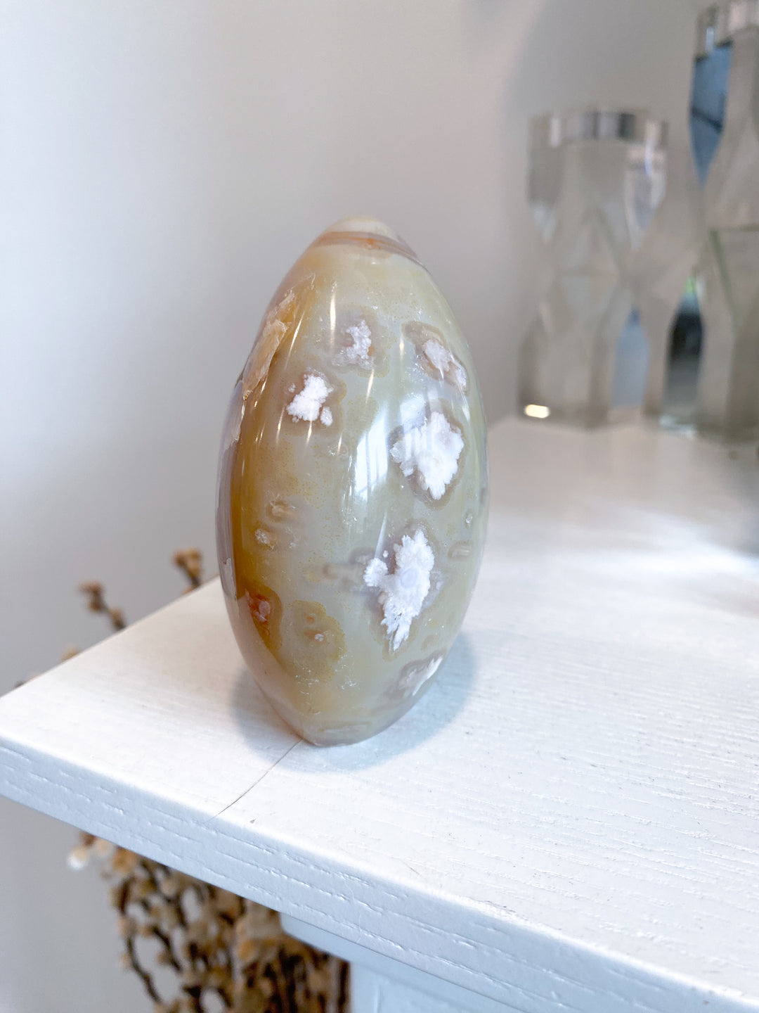 Mauve, Brown, Red Flower Agate Freeform #4