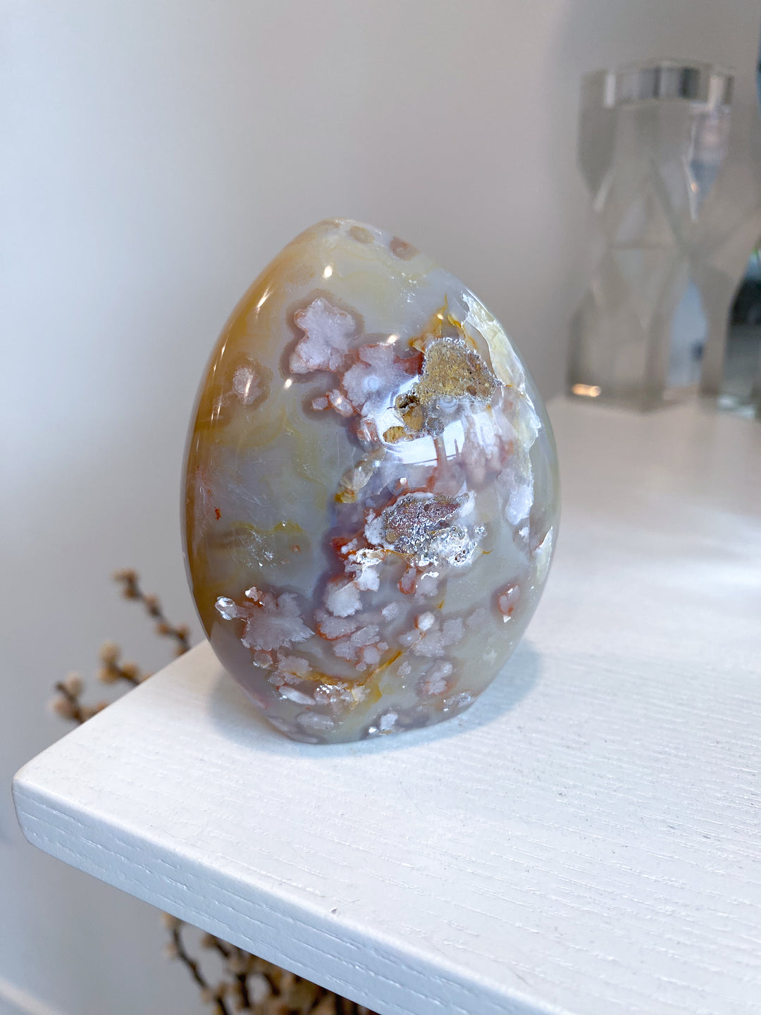 Mauve, Brown, Red Flower Agate Freeform #4