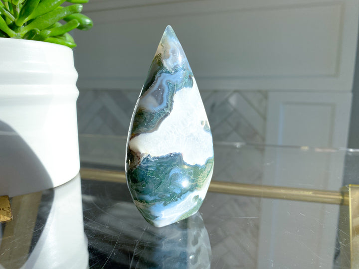 Beautiful Moss Agate Flame - Get Exact Item