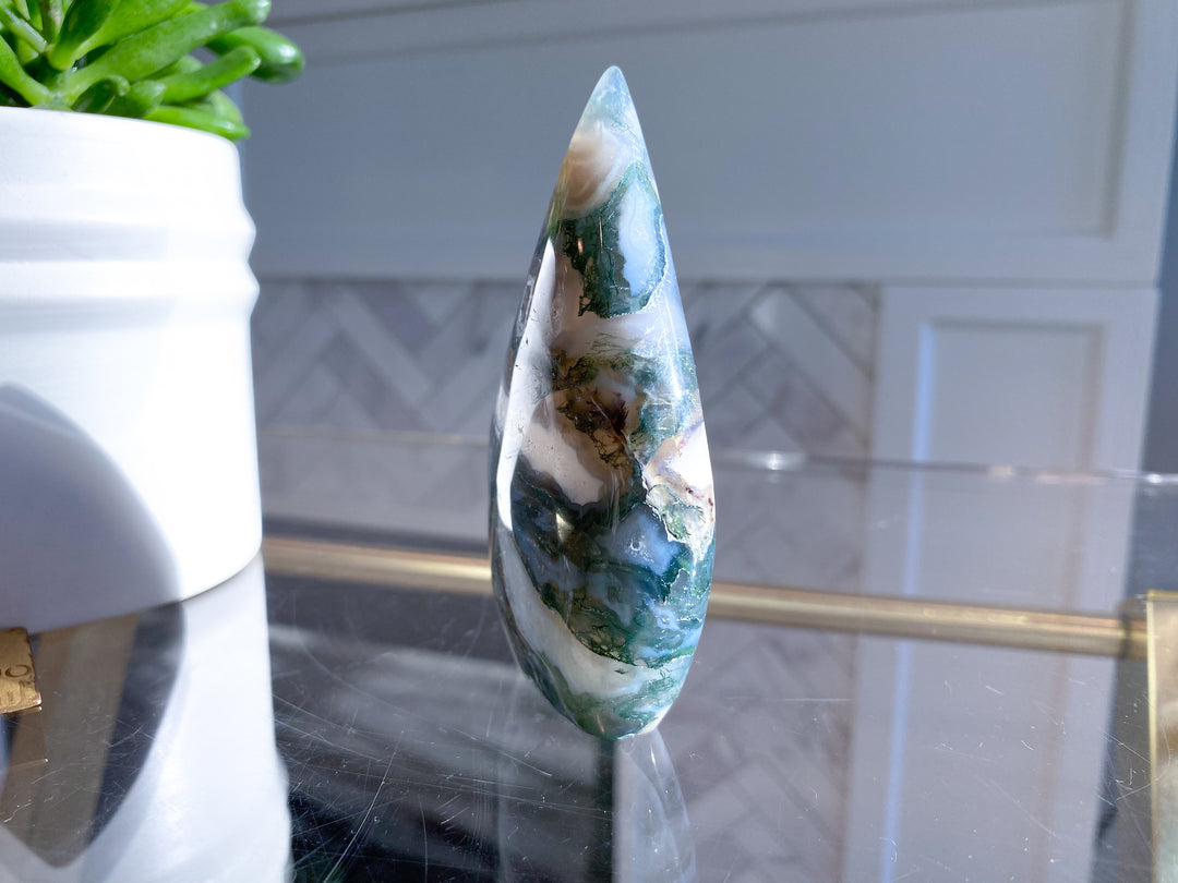 Beautiful Moss Agate Flame - Get Exact Item