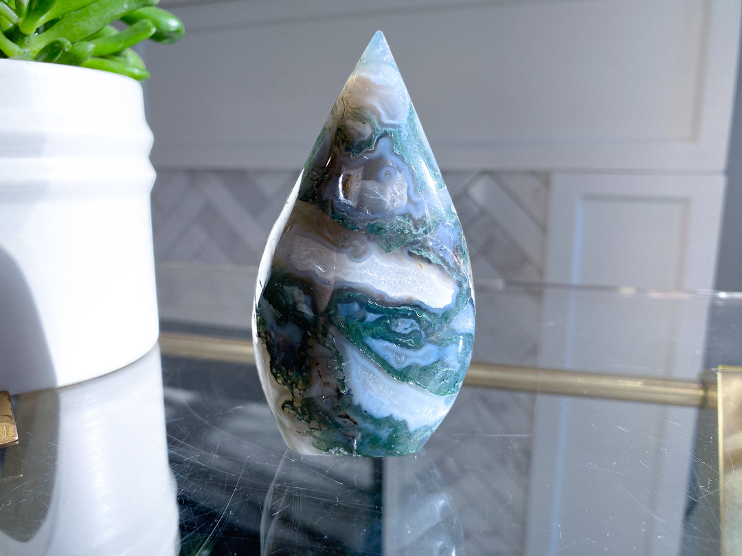 Beautiful Moss Agate Flame - Get Exact Item