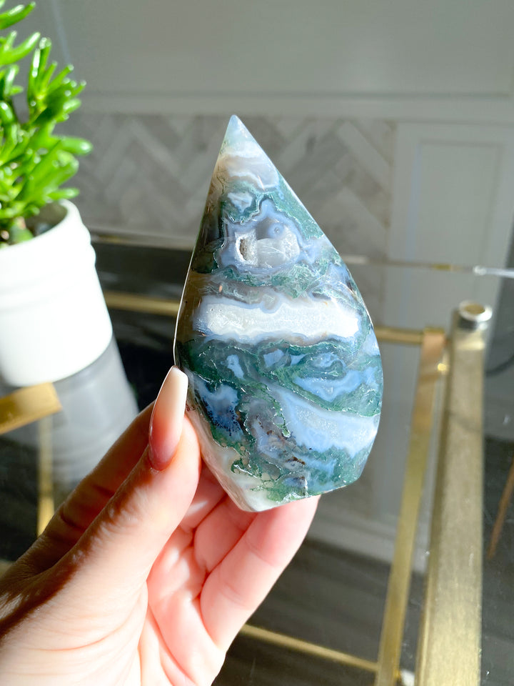 Beautiful Moss Agate Flame - Get Exact Item