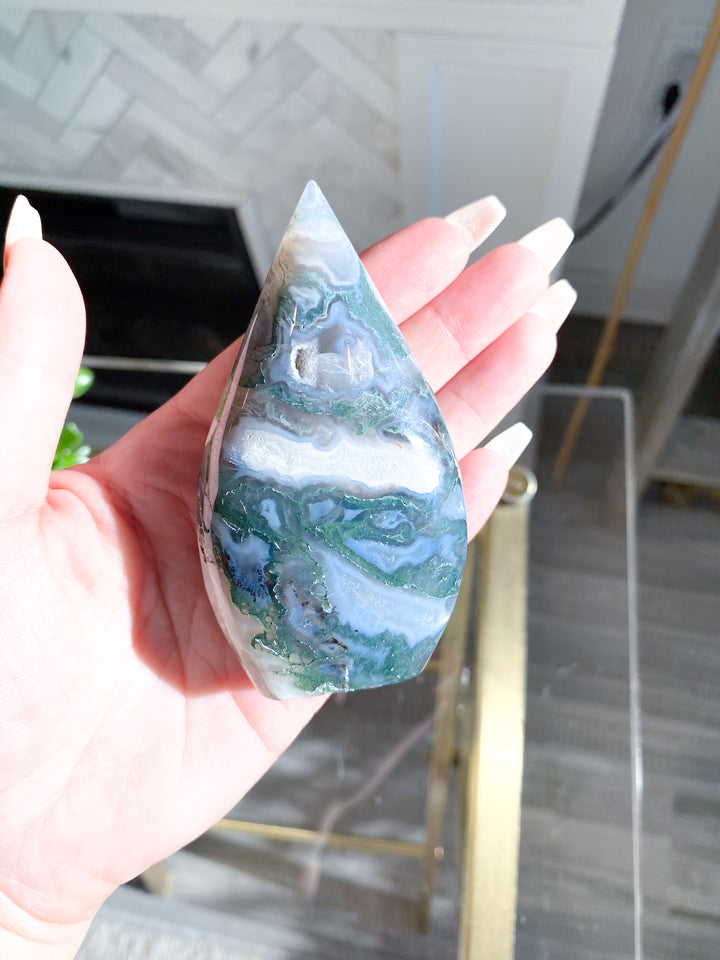 Beautiful Moss Agate Flame - Get Exact Item