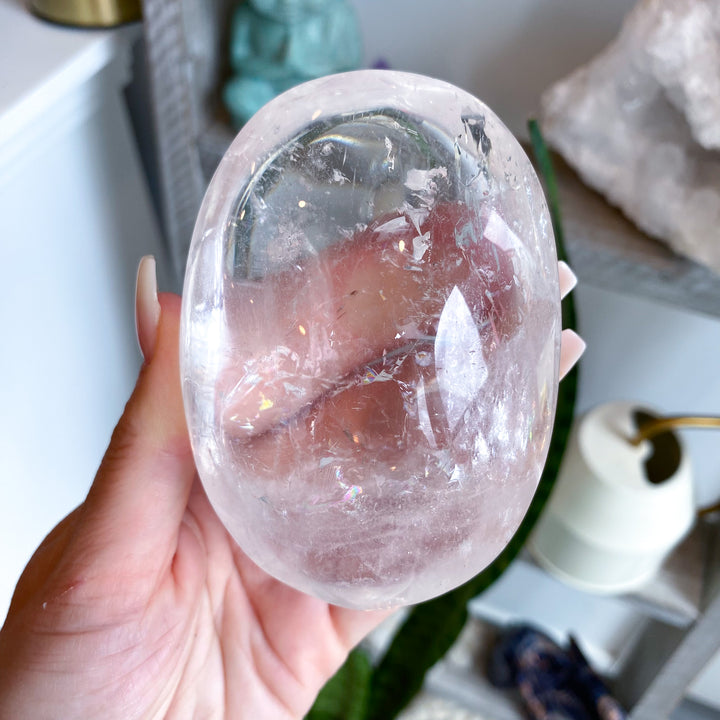 Jumbo Clear Quartz Palm Stone 