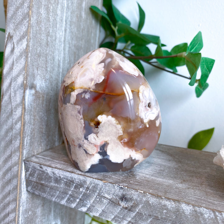 Duality Pink, Red Flower Agate Freeform #6