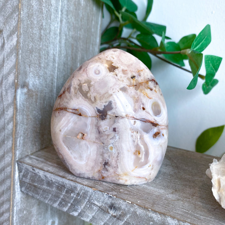 Duality Pink, Red Flower Agate Freeform #6