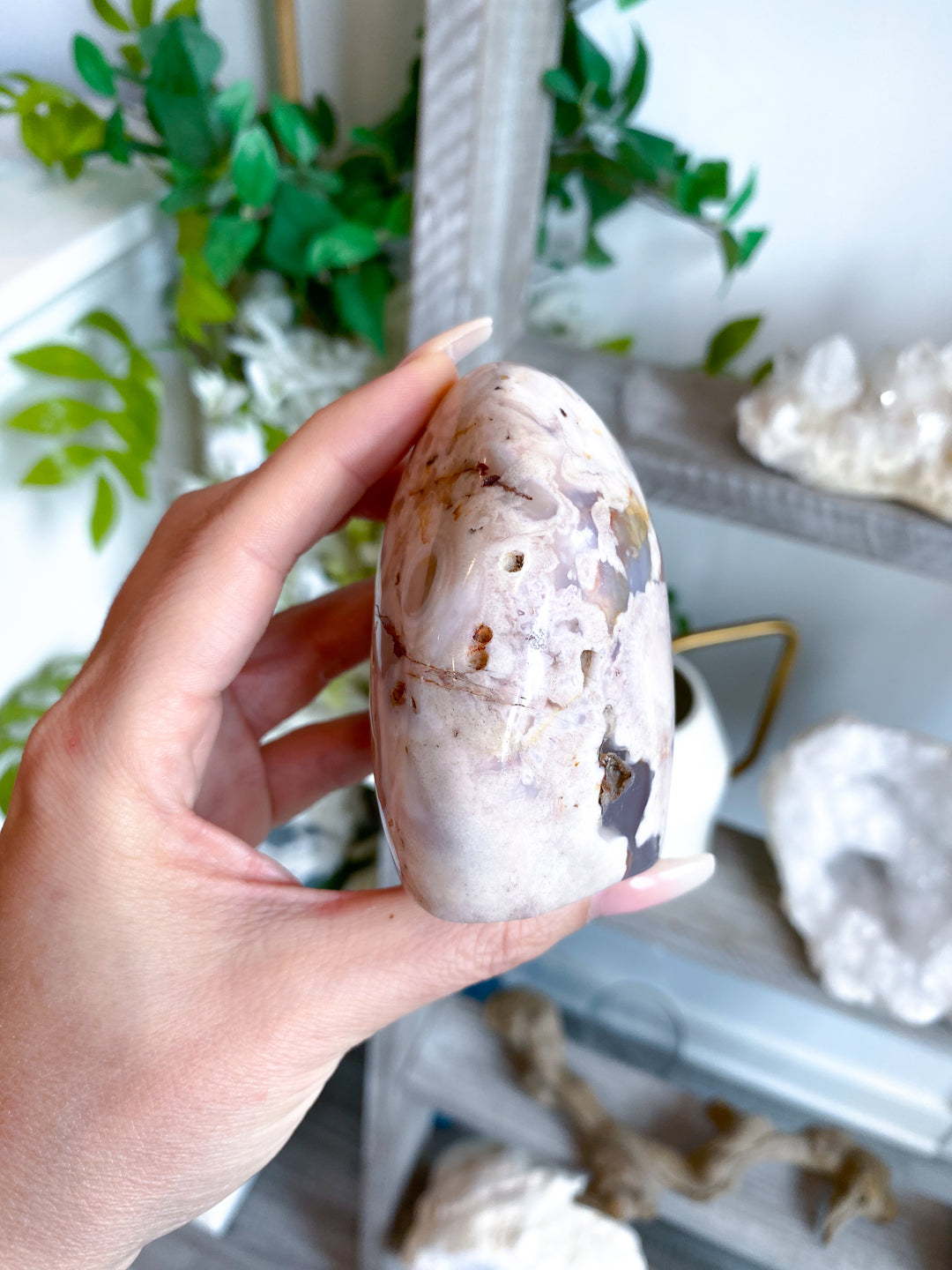 Duality Pink, Red Flower Agate Freeform #6