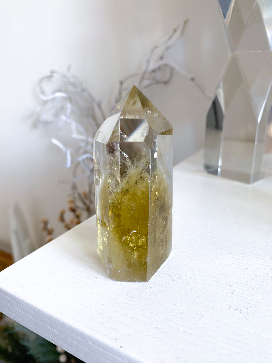 Dimensional Large Lemon Quartz Tower Obelisk #2