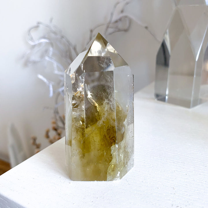 Dimensional Large Lemon Quartz Tower Obelisk #2