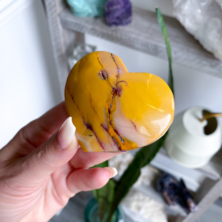 Large Mookaite Mustard Heart 