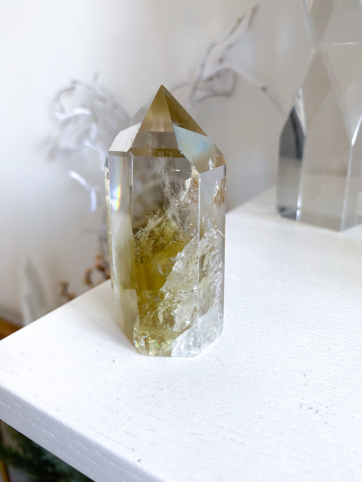 Dimensional Large Lemon Quartz Tower Obelisk #2