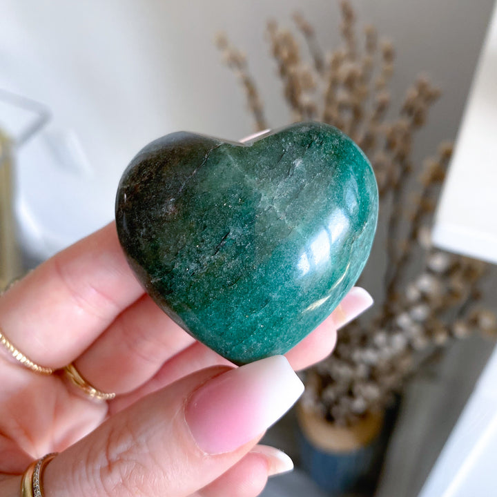Small Green Aventurine Heart 2"