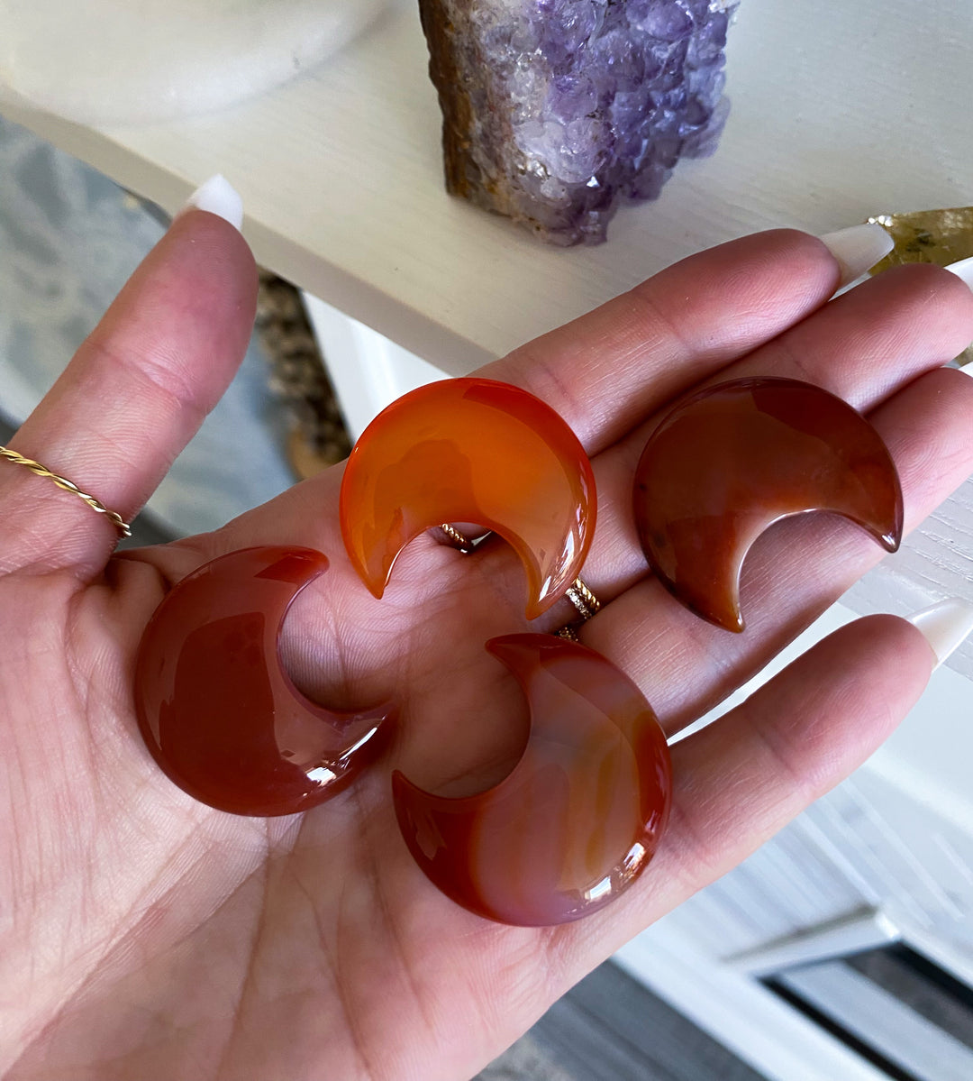 Mini Carnelian Moon - Creativity - Grounding