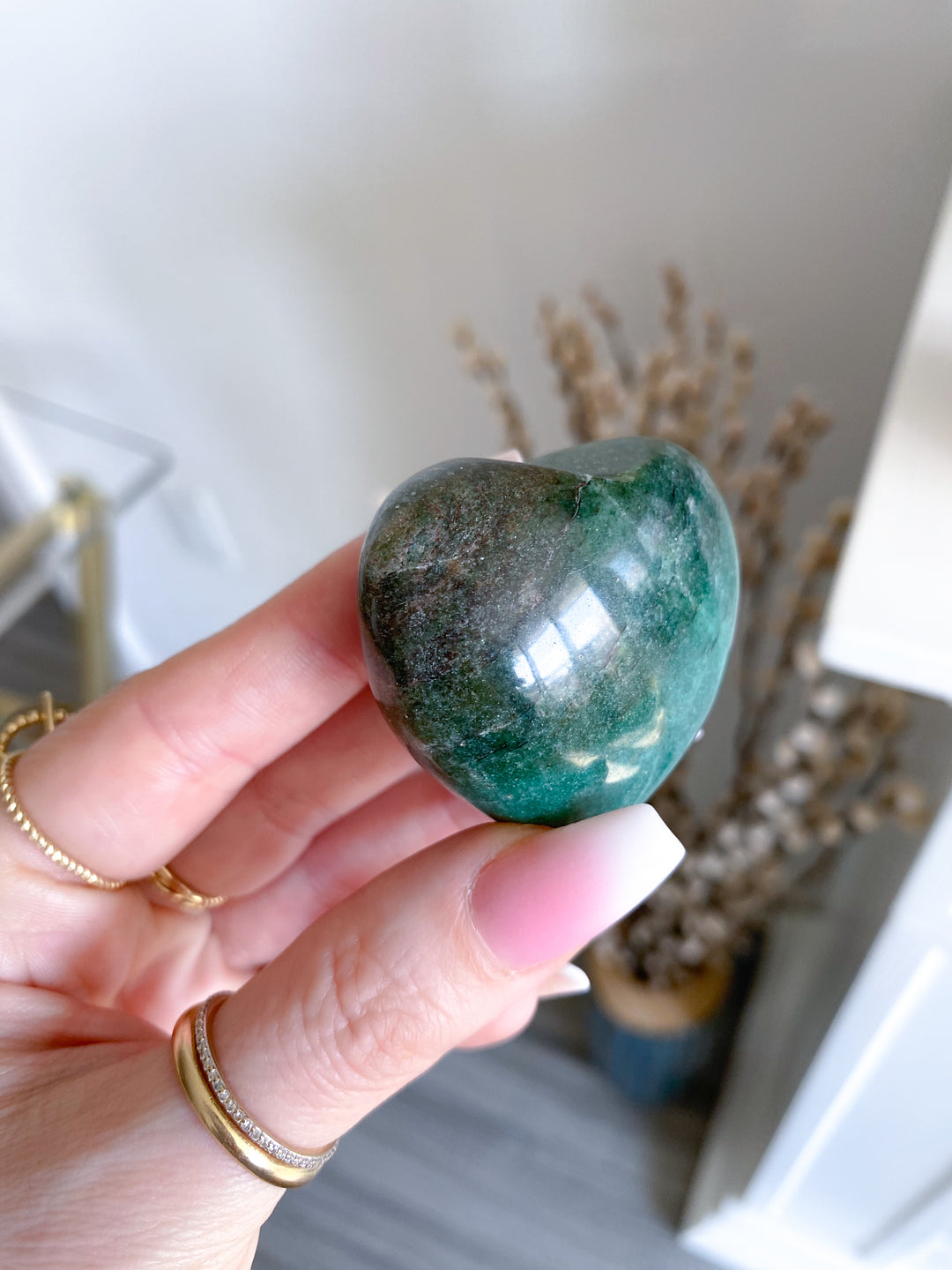 Small Green Aventurine Heart 2"