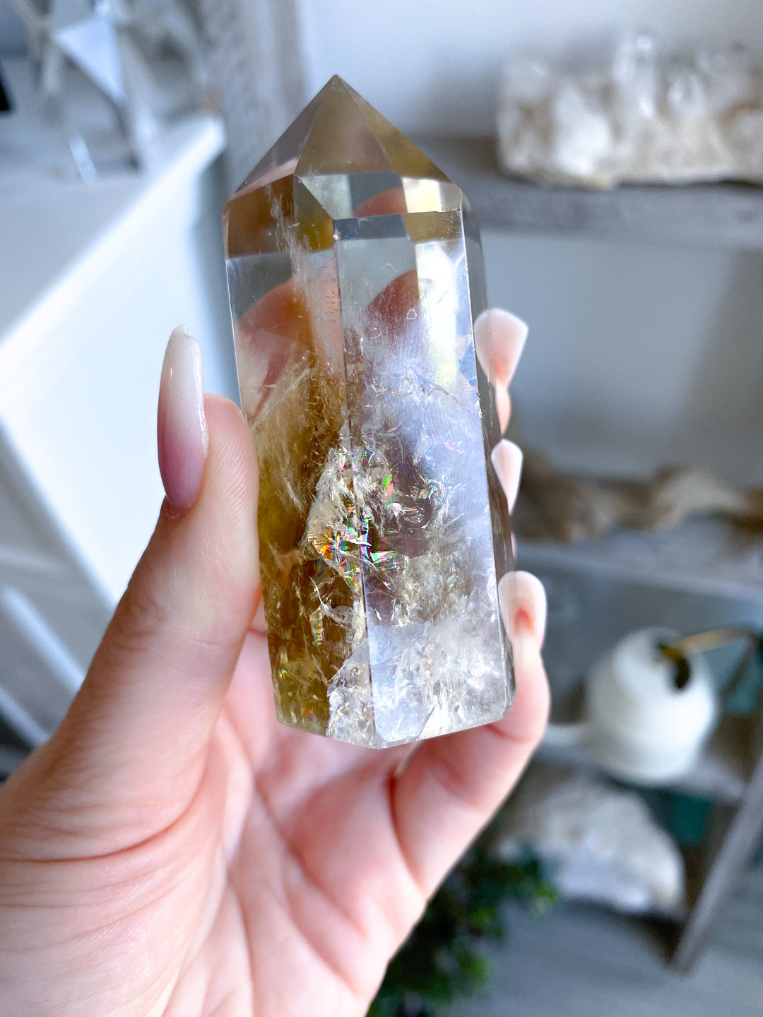 Dimensional Large Lemon Quartz Tower Obelisk #2