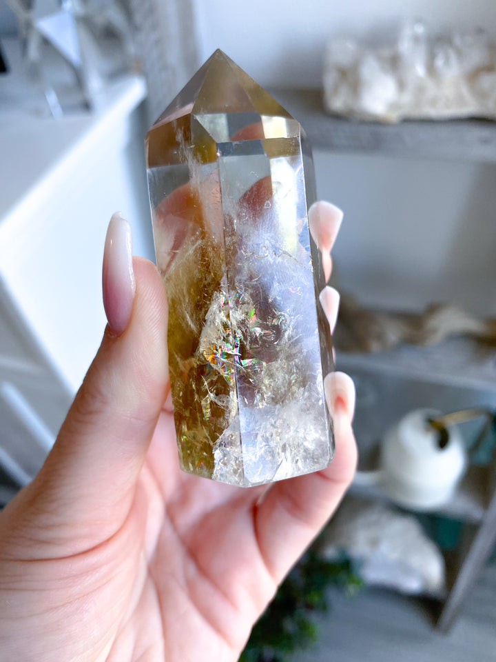 Dimensional Large Lemon Quartz Tower Obelisk #2