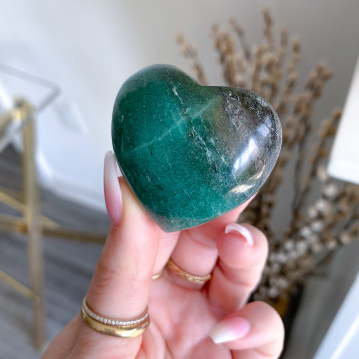 Small Green Aventurine Heart 2"
