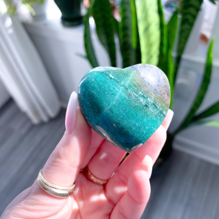Small Green Aventurine Heart 2"
