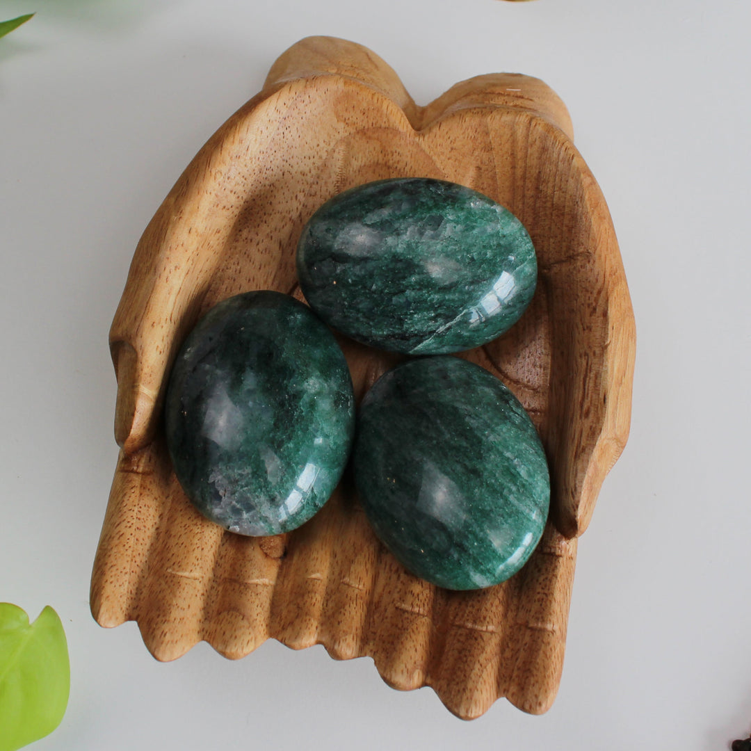 Green Aventurine Palm Stone: Attract Money