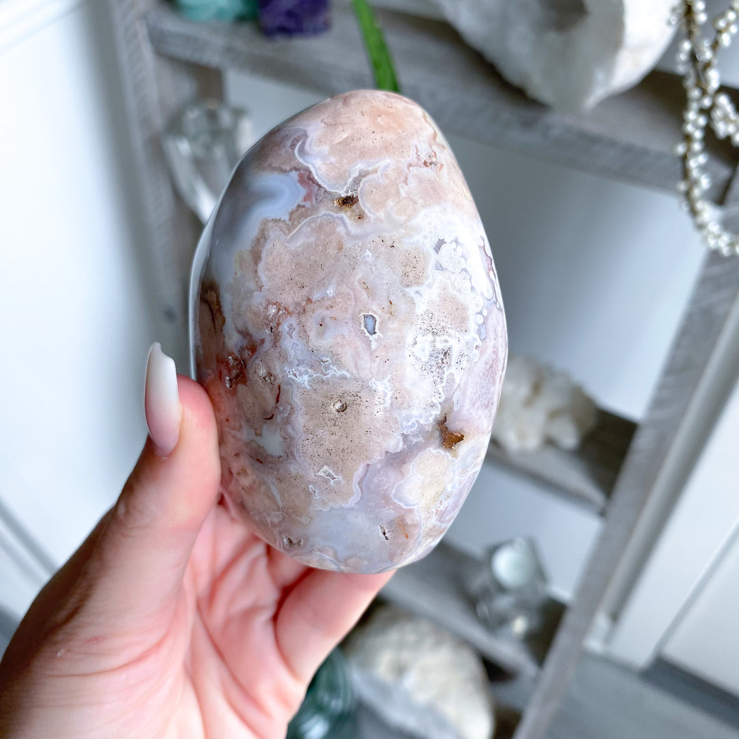 Pink Flower Agate Freeform 