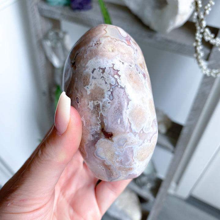 Pink Flower Agate Freeform 