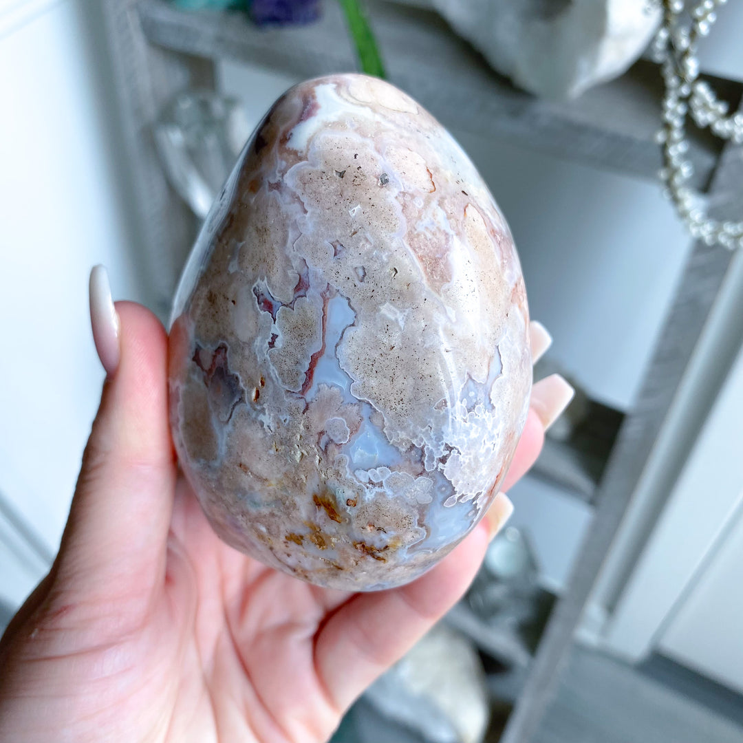 Pink Flower Agate Freeform 