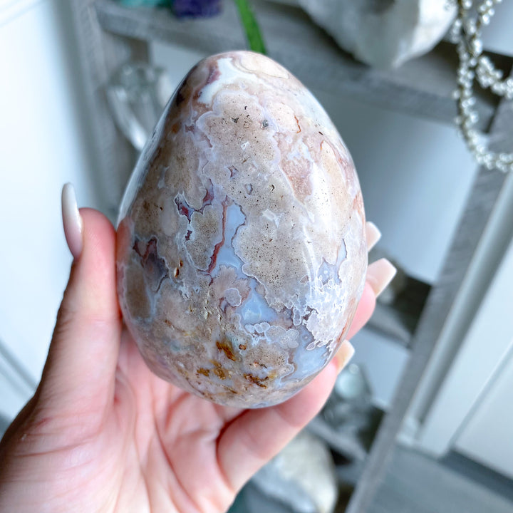 Pink Flower Agate Freeform 