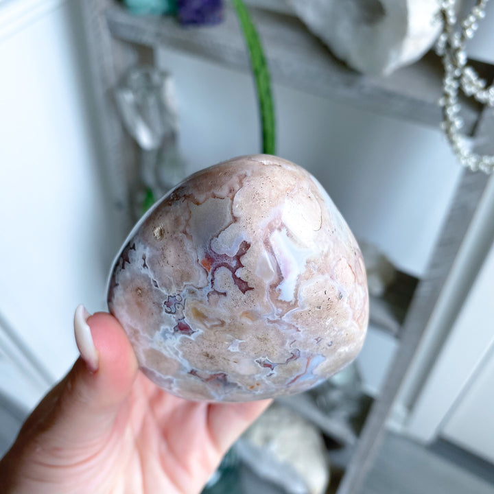 Pink Flower Agate Freeform 