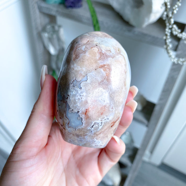 Pink Flower Agate Freeform 