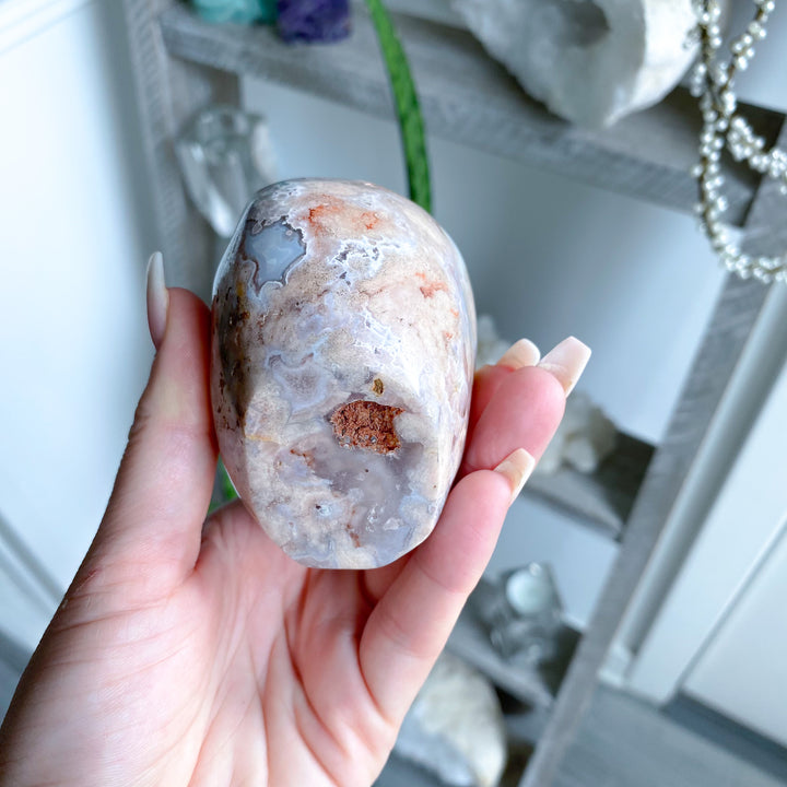 Pink Flower Agate Freeform 