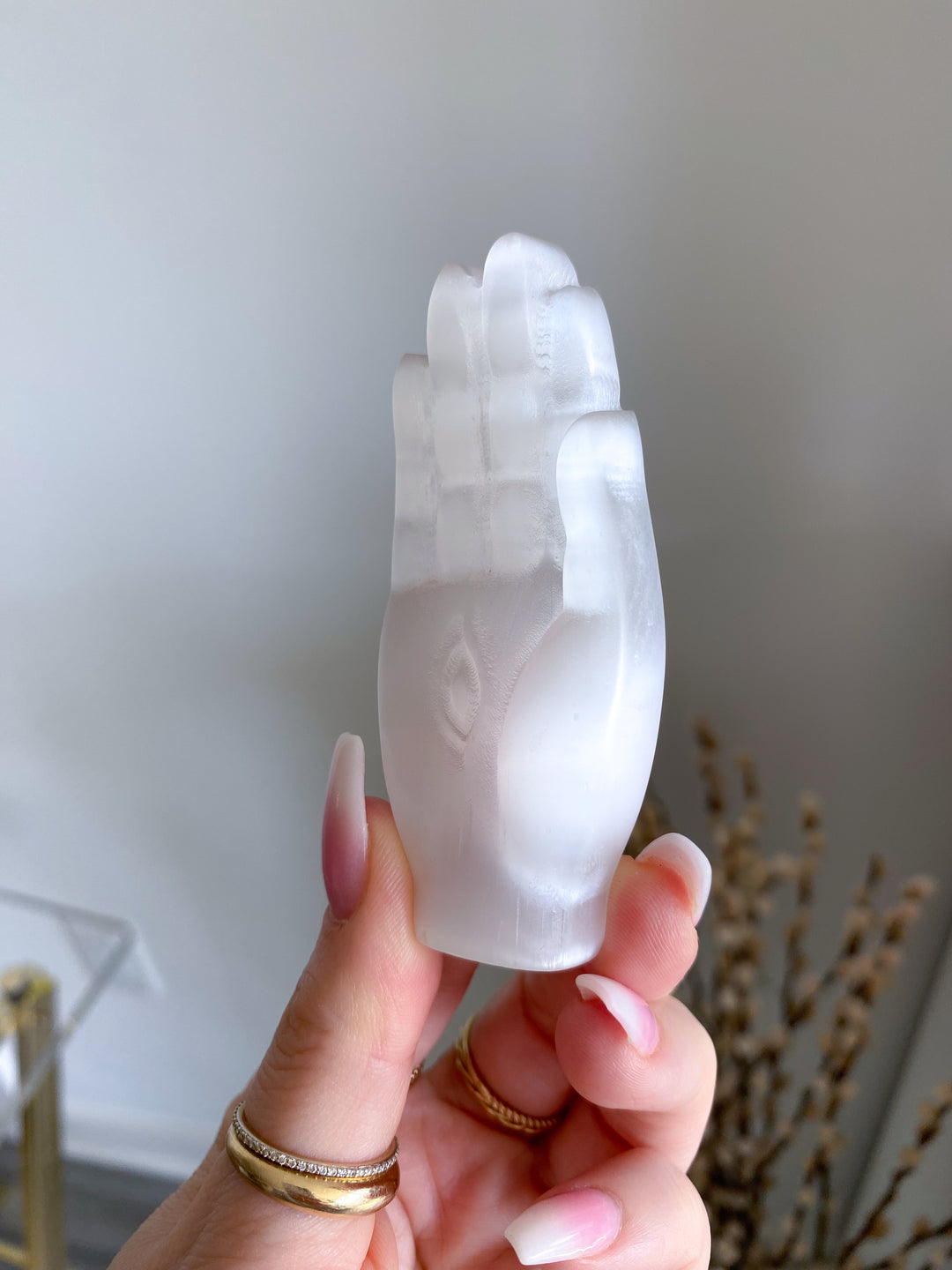 Selenite Hamsa Hand - Goddess Hand