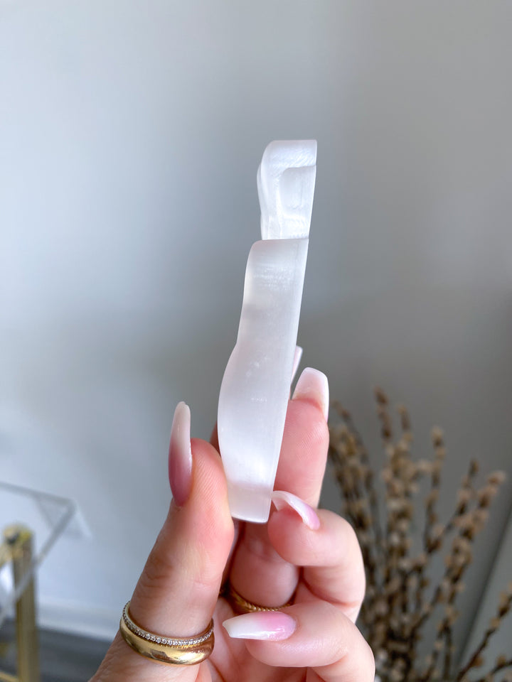 Selenite Hamsa Hand - Goddess Hand